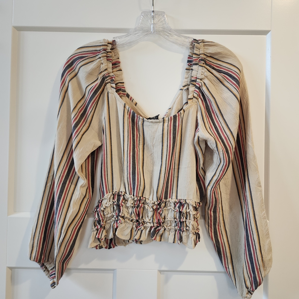 NWT Angie Multicolor Striped Women's Top - Picture 2 of 3